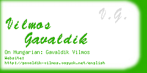 vilmos gavaldik business card